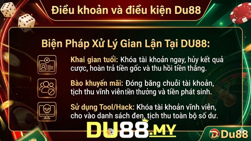 Biện Pháp Xử Lý Gian Lận Tại DU88